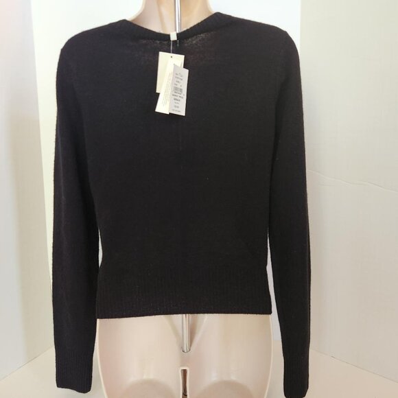 VINCE  Cashmere Crewneck Cardigan Sweater in Black, SMALL - Picture 4 of 9